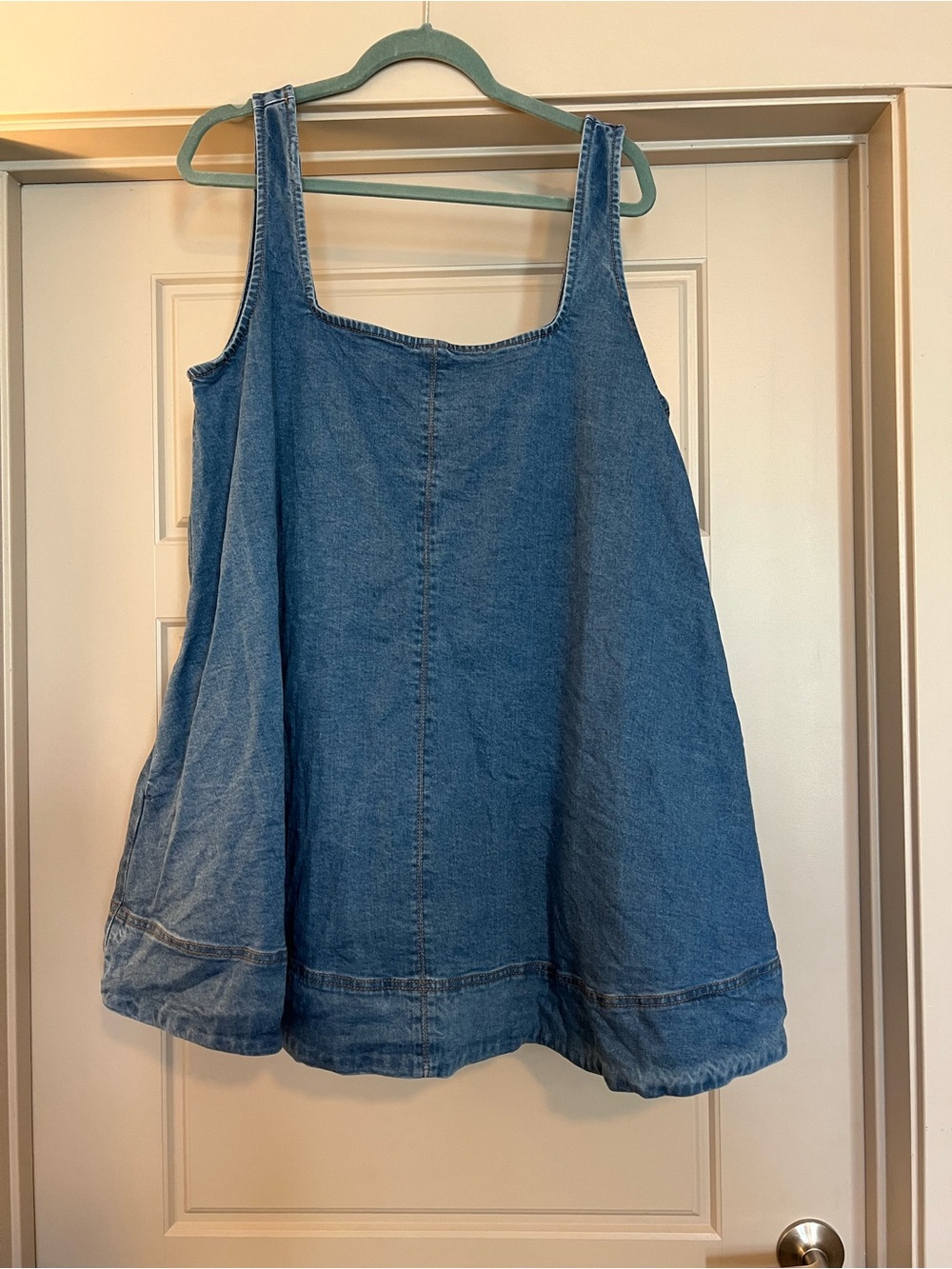 Maeve Blue Denim A-Line Tank Mini Dress